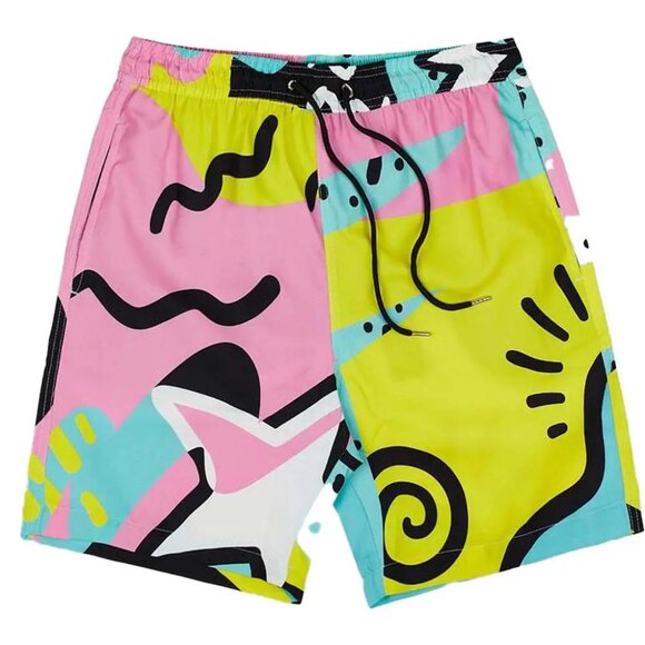 Reason Men Relax Swim Shorts (Pink yellow) Size M - Picture 4 of 4